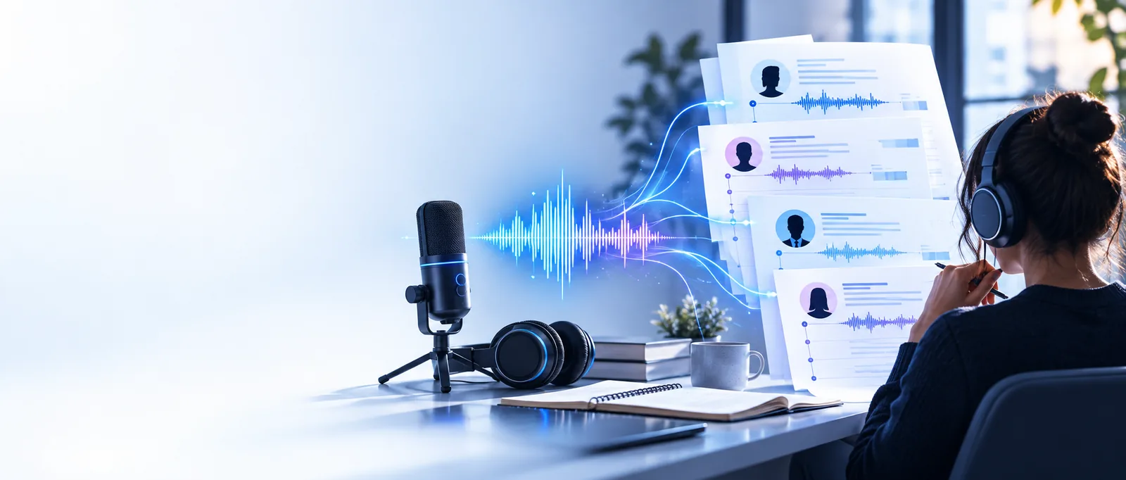 Audio To Text landing-page visual