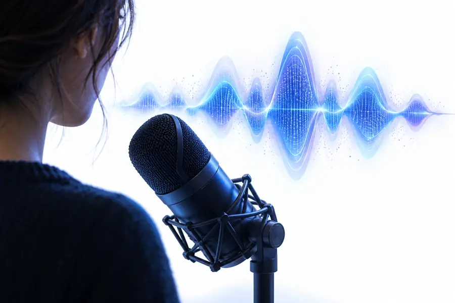 Audio waveform representing a spoken recording