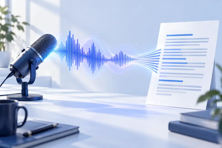 Readable transcript representing converted speech