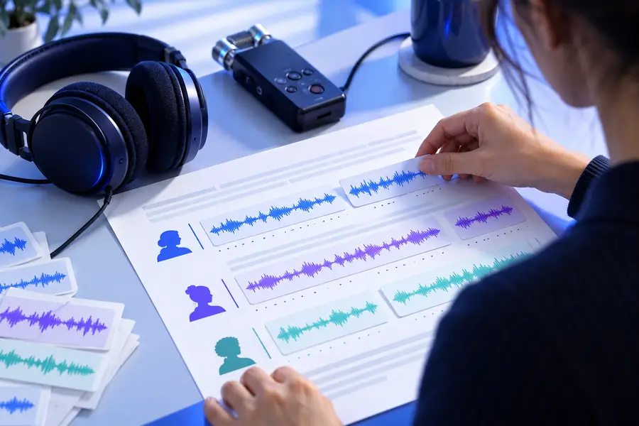 Readable text derived from an audio recording